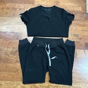 Figs Black jogger Scrub Set XS